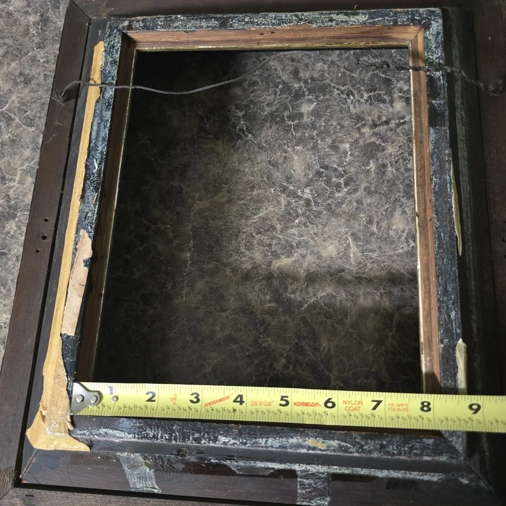 Antique Victorian Aesthetic Movement Ebonized Burl Wood Picture Frame 8x10